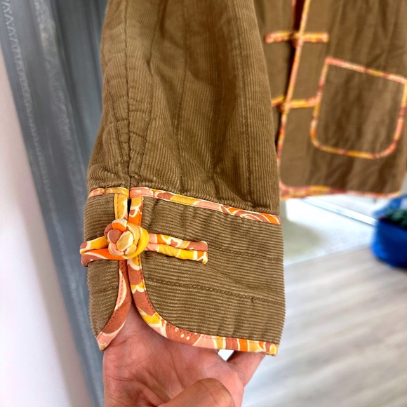 Marc Jacobs Mandarin Corduroy Quilted Frog Closure Jacket Paisley Lining XS - Picture 4 of 9